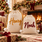 Personalized Santa Sack with Name – Custom Christmas Gift Bag for Kids & Family