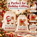 Personalized Santa Sack with Name – Custom Christmas Gift Bag for Kids