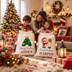 Personalized Santa Sack with Name – Custom Christmas Gift Bag for Kids