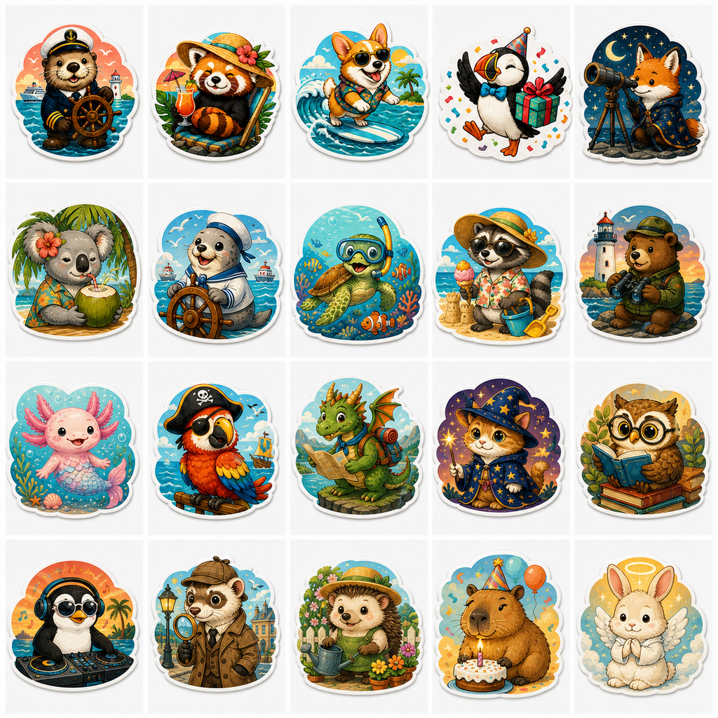 Twenty original HANOSS character designs available for personalized cruise door magnets