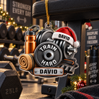 Gym Workout Gear With Custom Name - Personalized Acrylic Ornament - Christmas Gift For Fitness Lover & Gym Enthusiast