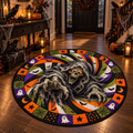 Halloween Witch Quilted Round Mat – 3D Vortex Illusion
