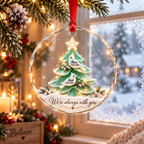 Memorial Christmas Tree With Custom Names & Dates - Personalized Acrylic Ornament - Sympathy Gift For Loss Of Parents