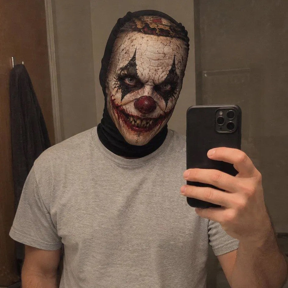 Scary Clown, Skull & Werewolf Face Mask - Printed Horror Balaclava - Halloween Gift For Horror Fans