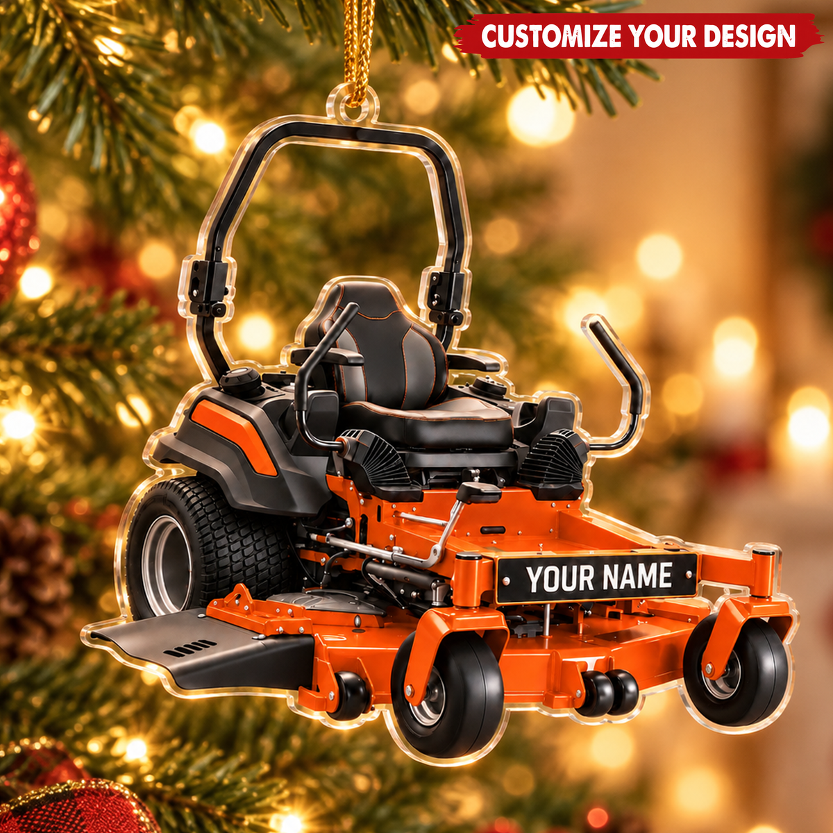 Zero Turn Lawn Mower With Custom Name - Personalized Acrylic Ornament - Christmas Gift For Lawn Care Lover
