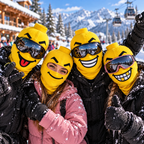 Custom Funny Face Ski Mask - Yellow Emoji Balaclava - Winter Gift For Skiers, Snowboarders & Outdoor Lovers