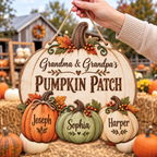 Personalized Pumpkin Patch Wood Sign for Grandparents