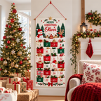 Personalized Christmas Advent Calendar, 24 Fillable Pockets, Reusable Christmas Wall Hanging, Home Countdown for Family Traditions