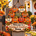 Personalized Grandparents Welcome Wood Sign – Fall Pumpkins