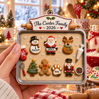 Personalized Family & Pet Christmas Cookie Tray Ornament, Custom Names, 3D Raised Acrylic Baking Keepsake, Personalized Family Gift 2026