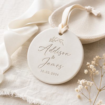 Personalized Couple Names Ceramic Ornament