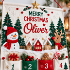 Personalized Christmas Advent Calendar, 24 Fillable Pockets, Reusable Christmas Wall Hanging, Home Countdown for Family Traditions
