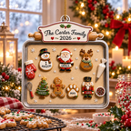 Personalized Family & Pet Christmas Cookie Tray Ornament, Custom Names, 3D Raised Acrylic Baking Keepsake, Personalized Family Gift 2026