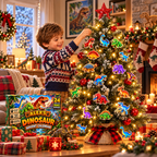 Personalized Dinosaur Advent Calendar 2026 – 24 Days of Dino Surprises, Colorful Christmas Tree Ornaments, Unique Holiday Gift for Kids & Dinosaur Lovers