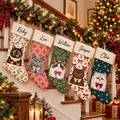 Personalized Cat Christmas Stocking, Custom Name Pet Stocking, Cat Lover Christmas Gift, 30 Cat Designs