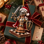 Medieval Chess Knight With Custom Name - Personalized Acrylic Ornament - Christmas Gift For Chess Player & Knight Lover