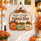 Personalized Pumpkin Patch Wood Sign for Grandparents