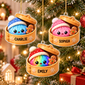 Cute Dumpling Dim Sum With Winter Hat - Personalized Acrylic Ornament - Christmas Gift For Kids, Teens