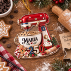 America 250th Baker Stand Mixer With Custom Name - Personalized Acrylic Ornament - Christmas Gift For Baker & Baking Lover