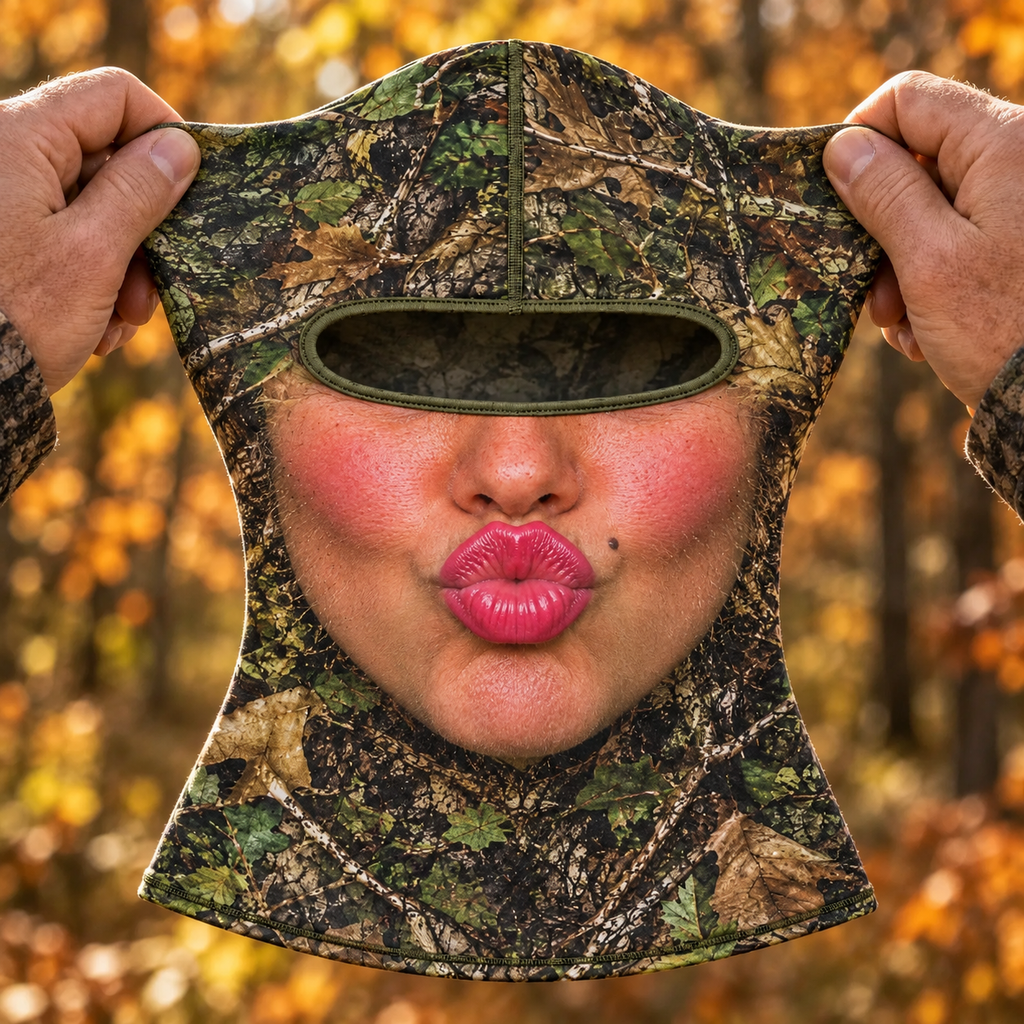 Funny Bearded Hunter Face Mask - Camouflage Balaclava - Gift For Hunters & Hunting Buddies
