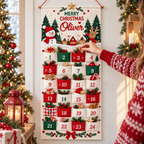 Personalized Christmas Advent Calendar, 24 Fillable Pockets, Reusable Christmas Wall Hanging, Home Countdown for Family Traditions