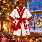 Martial Arts Uniform & Boxing Gloves With Custom Name & Year - Personalized Acrylic Ornament - Christmas Gift For Fighter