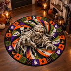 Halloween Witch Quilted Round Mat – 3D Vortex Illusion