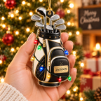 Golf Bag With Custom Name - Personalized Acrylic Ornament - Christmas Gift For Golfer & Golf Lover