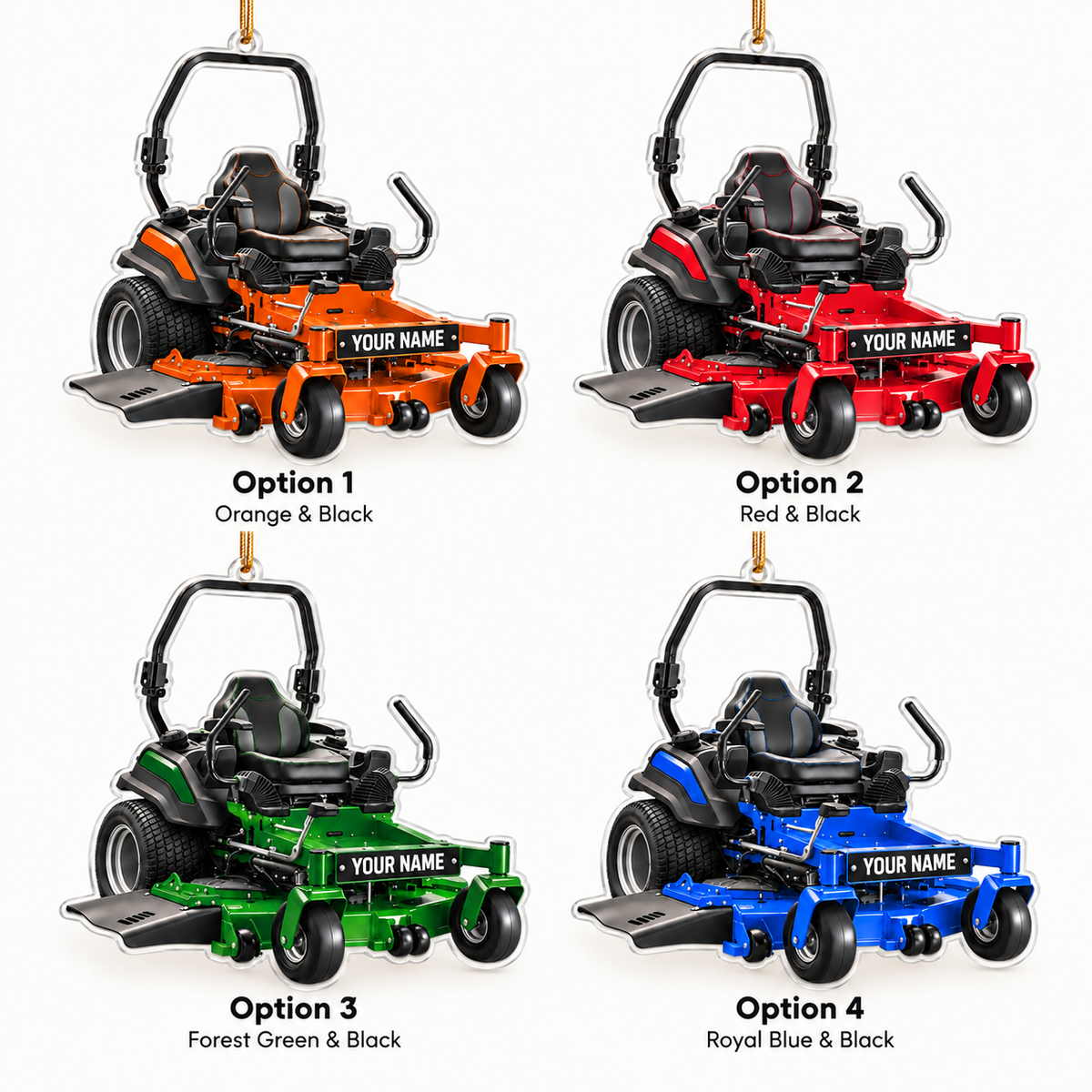 Zero Turn Lawn Mower With Custom Name - Personalized Acrylic Ornament - Christmas Gift For Lawn Care Lover