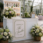 Personalized Wedding Bar Sign Cheers To Family Name, Custom Linen Bar Runner Sign, Elegant Wedding Cocktail Sign, Reception Decor