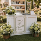 Personalized Wedding Bar Sign Cheers To Family Name, Custom Linen Bar Runner Sign, Elegant Wedding Cocktail Sign, Reception Decor