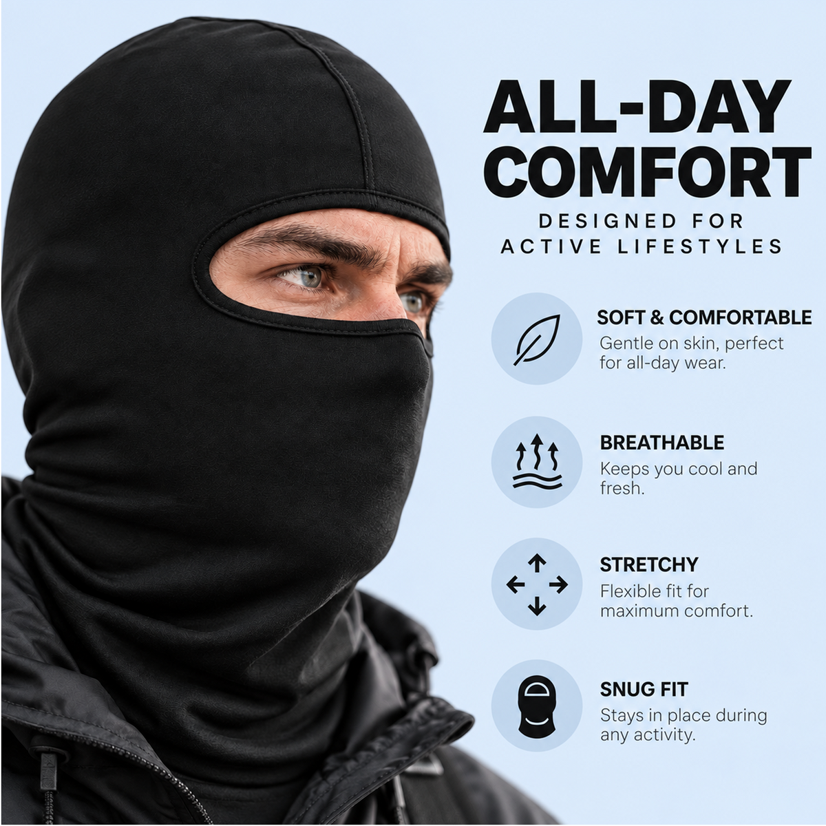 Funny Realistic Face Ski Mask - Oversized Smile Balaclava - Winter Gift For Skiers, Snowboarders & Couples