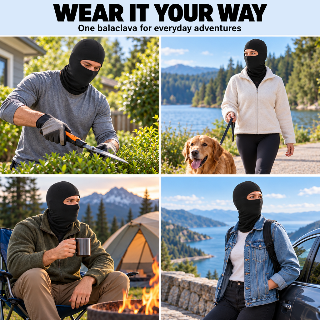 Funny Bearded Hunter Face Mask - Camouflage Balaclava - Gift For Hunters & Hunting Buddies