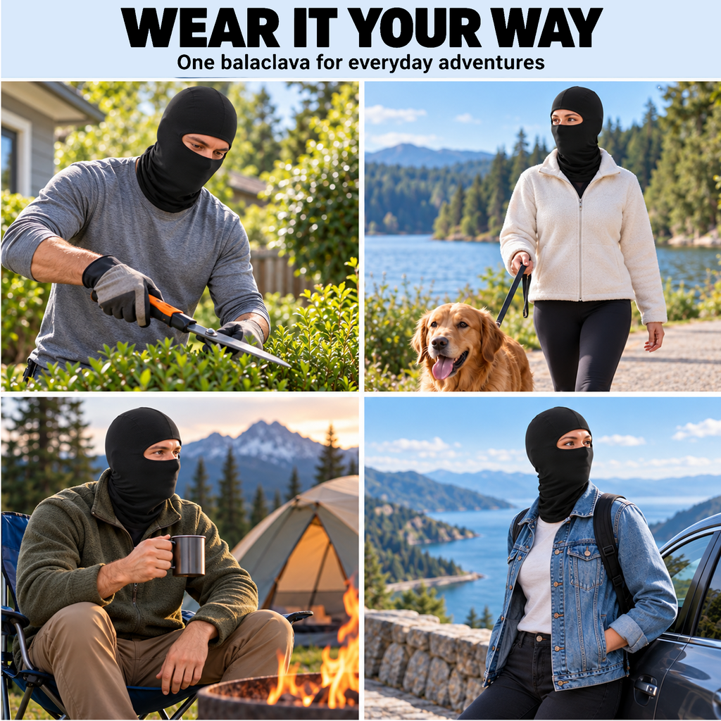 Funny Realistic Face Ski Mask - Oversized Smile Balaclava - Winter Gift For Skiers, Snowboarders & Couples