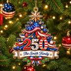 Personalized USA 250th Anniversary Christmas Ornament