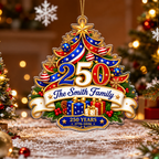 Personalized USA 250th Anniversary Ornament – Tree & Gifts