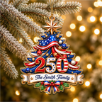 Personalized USA 250th Anniversary Christmas Ornament