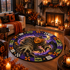 Scary Clown Vortex - 3D Illusion Quilted Round Mat - Spooky Halloween Home Decor