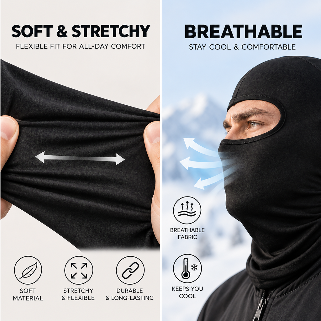 Funny Realistic Face Ski Mask - Oversized Smile Balaclava - Winter Gift For Skiers, Snowboarders & Couples