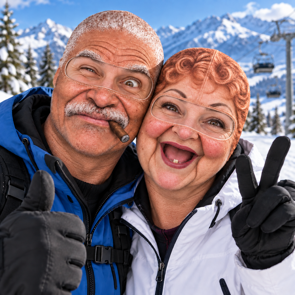 Funny Character Face Ski Mask - Realistic Printed Balaclava - Winter Gift For Skiers, Snowboarders, Friends & Couples