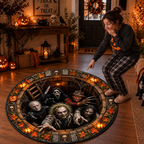 Scary Horror Nightmare Pit - 3D Illusion Quilted Round Mat - Halloween Decor For Horror Lovers
