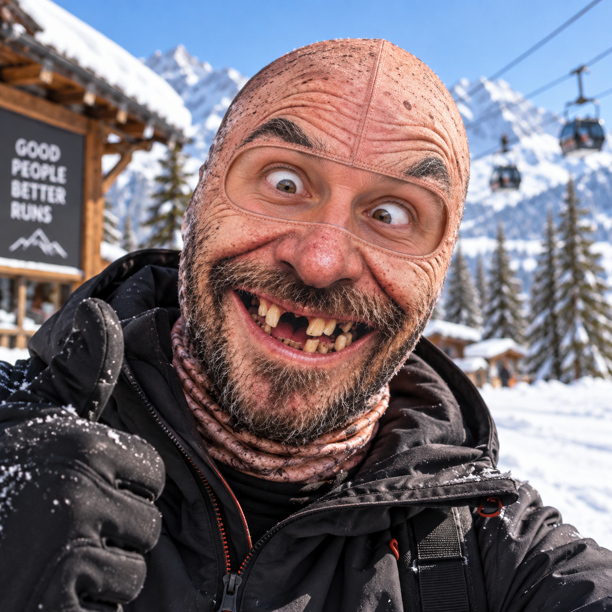 Funny Character Face Ski Mask - Realistic Printed Balaclava - Winter Gift For Skiers, Snowboarders, Friends & Couples