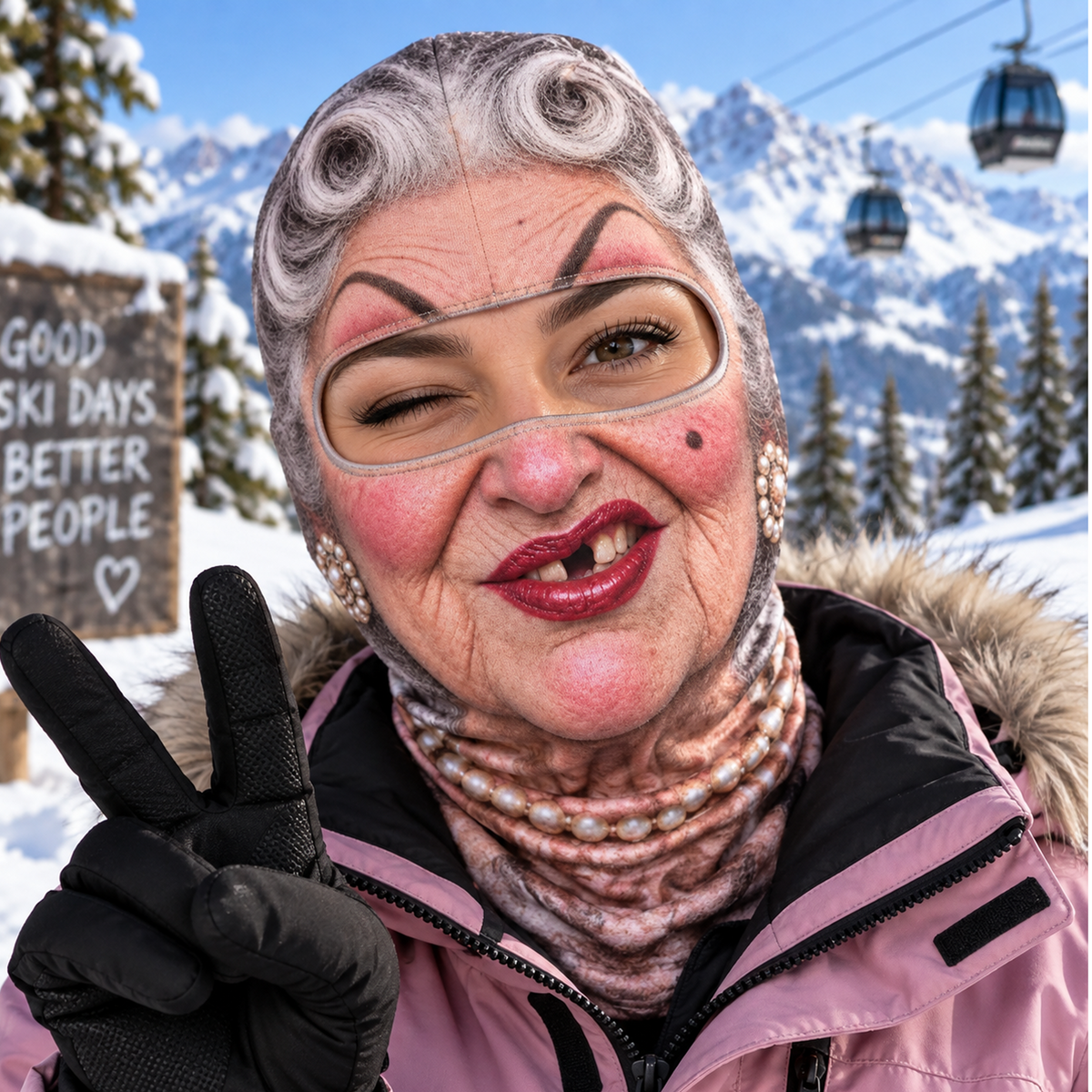 Funny Character Face Ski Mask - Realistic Printed Balaclava - Winter Gift For Skiers, Snowboarders, Friends & Couples