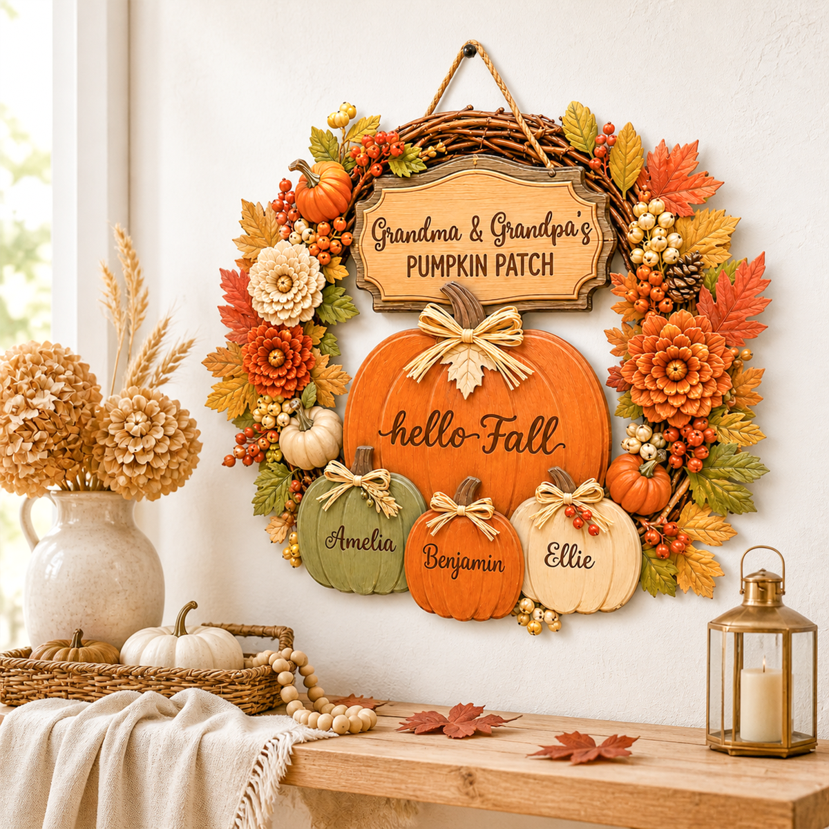 Personalized Pumpkin Patch Wood Sign for Grandparents – Hello Fall
