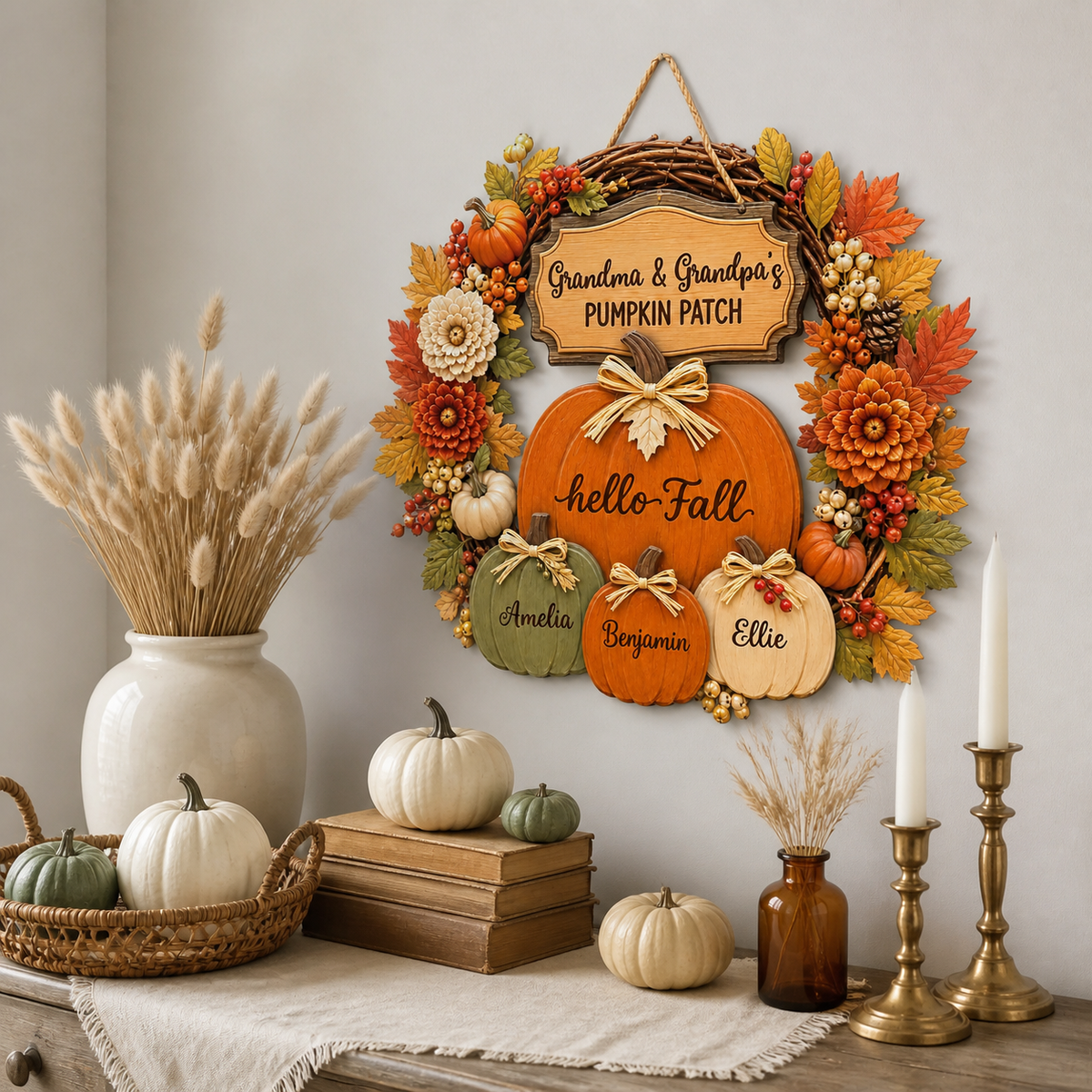 Personalized Pumpkin Patch Wood Sign for Grandparents – Hello Fall