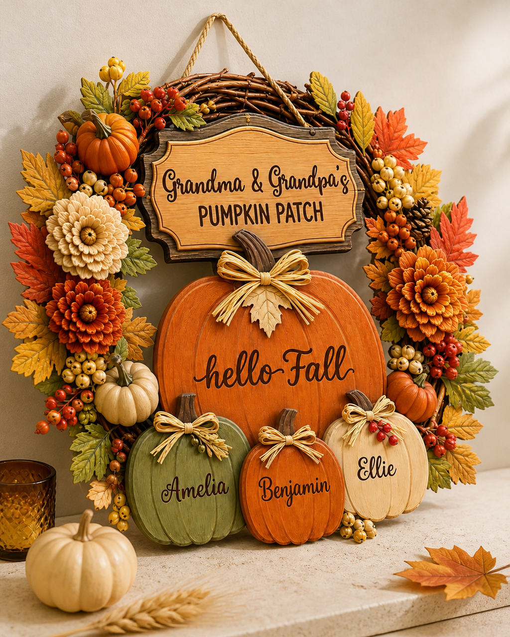 Personalized Pumpkin Patch Wood Sign for Grandparents – Hello Fall