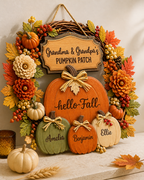 Personalized Pumpkin Patch Wood Sign for Grandparents – Hello Fall