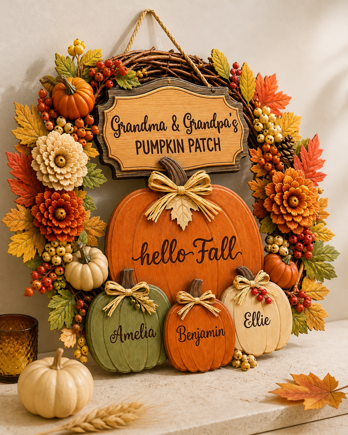 Personalized Pumpkin Patch Wood Sign for Grandparents – Hello Fall