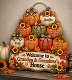 Personalized Grandparents Welcome Wood Sign – Fall Pumpkins