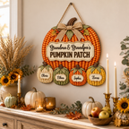 Personalized Pumpkin Patch Wood Sign for Grandparents – Corn Design